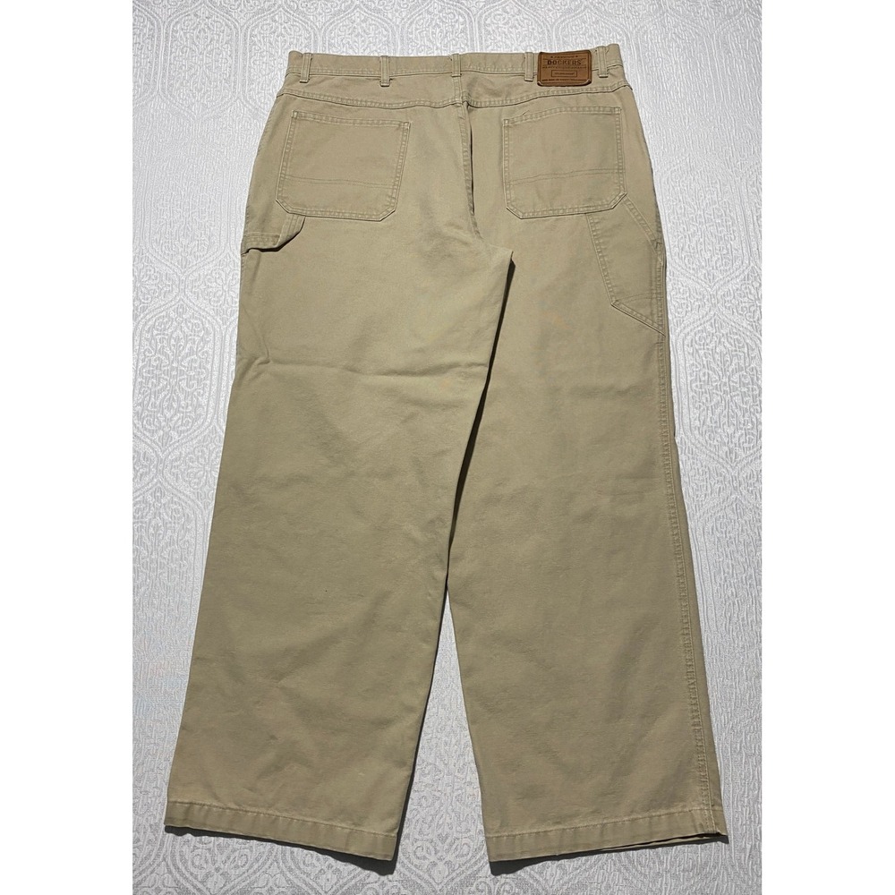 Vintage Dockers Utility Khakis Heavyweight Loose Straight Pants Tan Mens 40x32